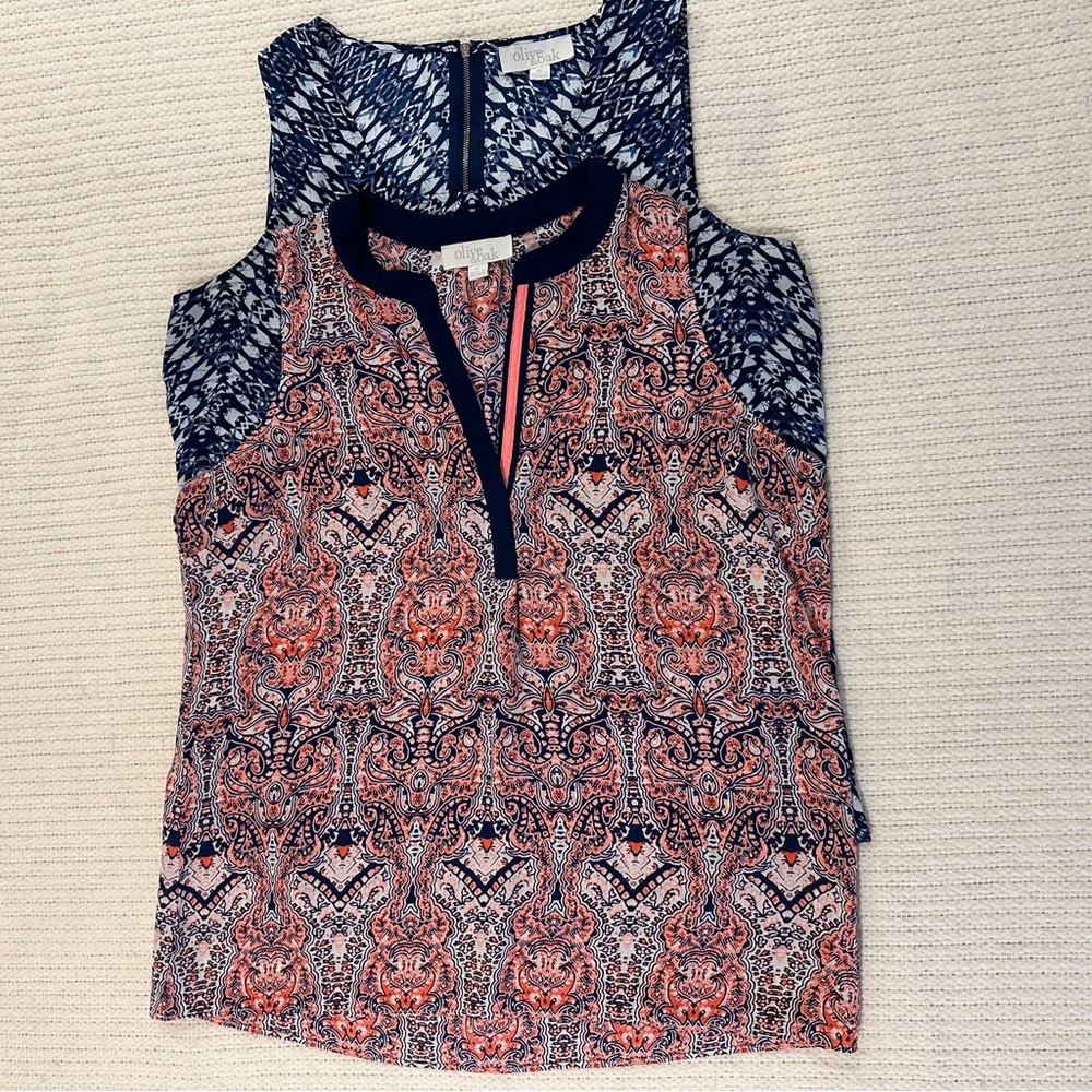 Olive & Oak bundle of 2 graphic tanks XL